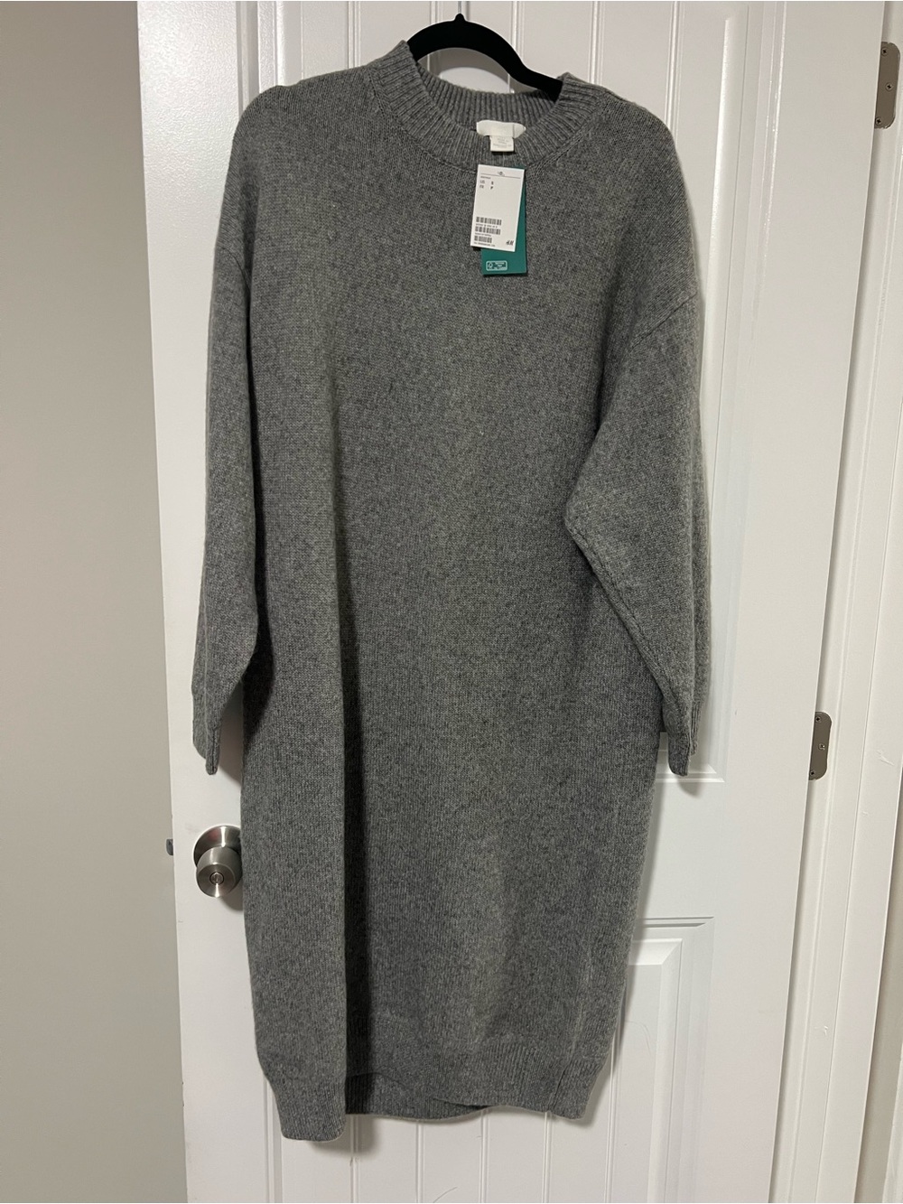 H&M NWT Oversized Gray Women's Knit Sweater Dress Small